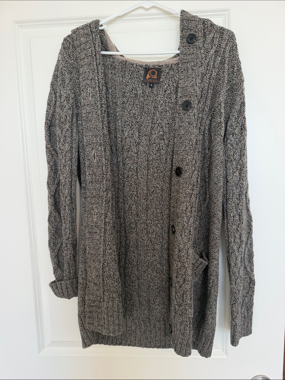 Cozy Gray Cable-Knit Button Cardigan Sweater